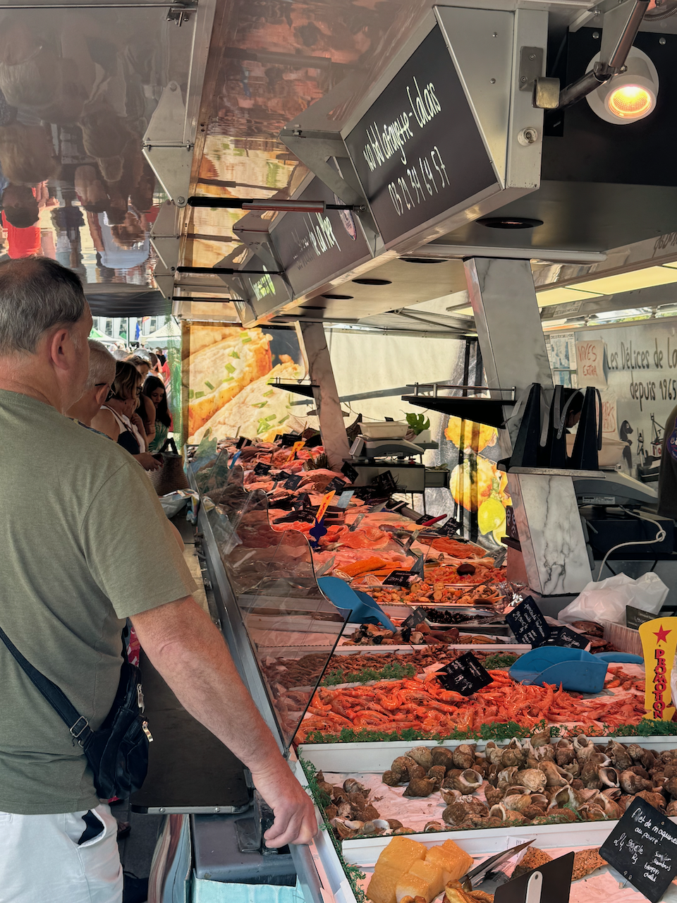 Calais seafood stall in the market