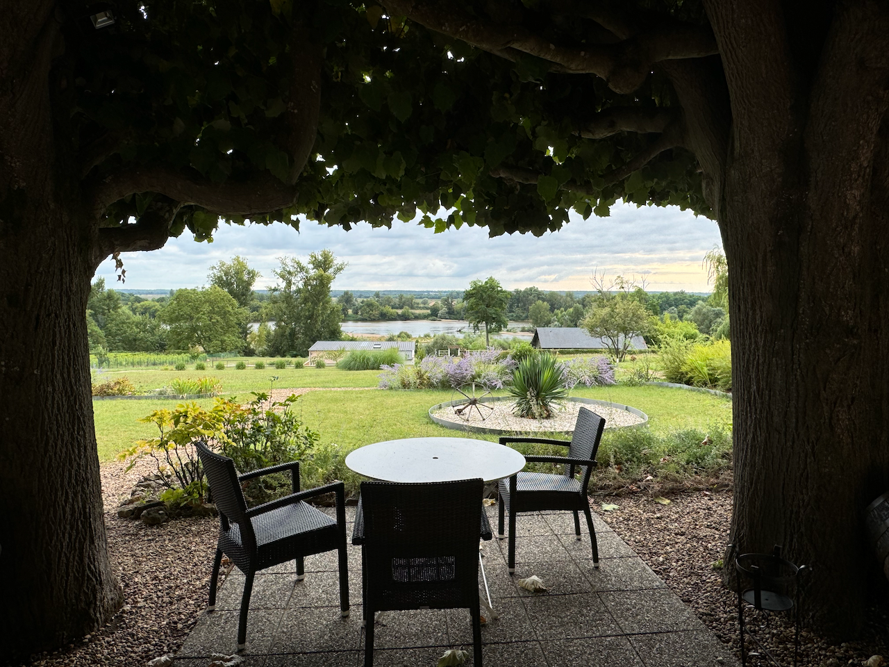 On the patio at Le Coq Hardi