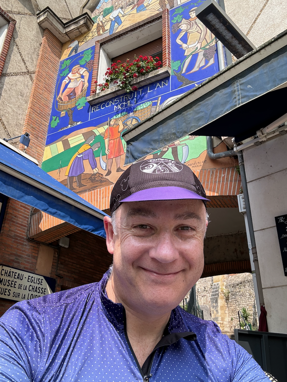 Selfie at a café in Gien