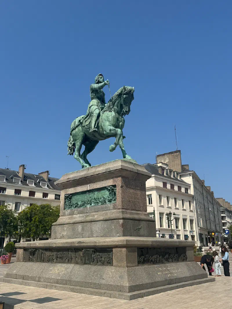 Statue of Jeanne d'Arc in front of Orléans Cathedral