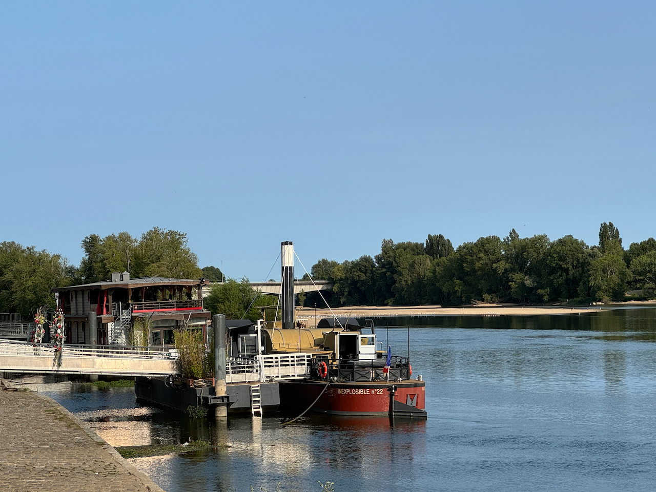 Paddleboat on the river in Orléans