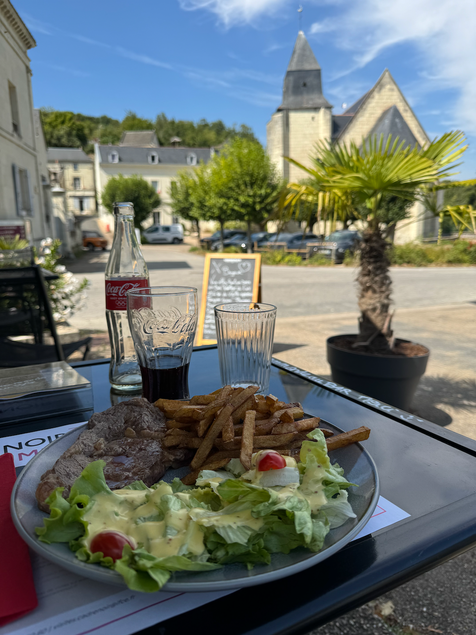 Steak for lunch at Turquant