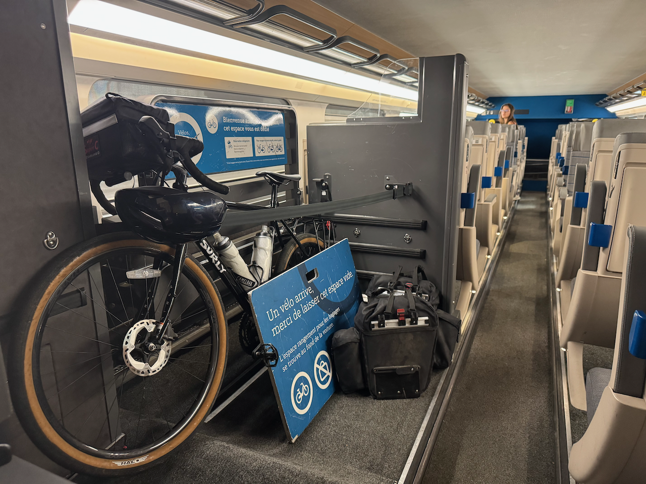 Stashing the bike on the train