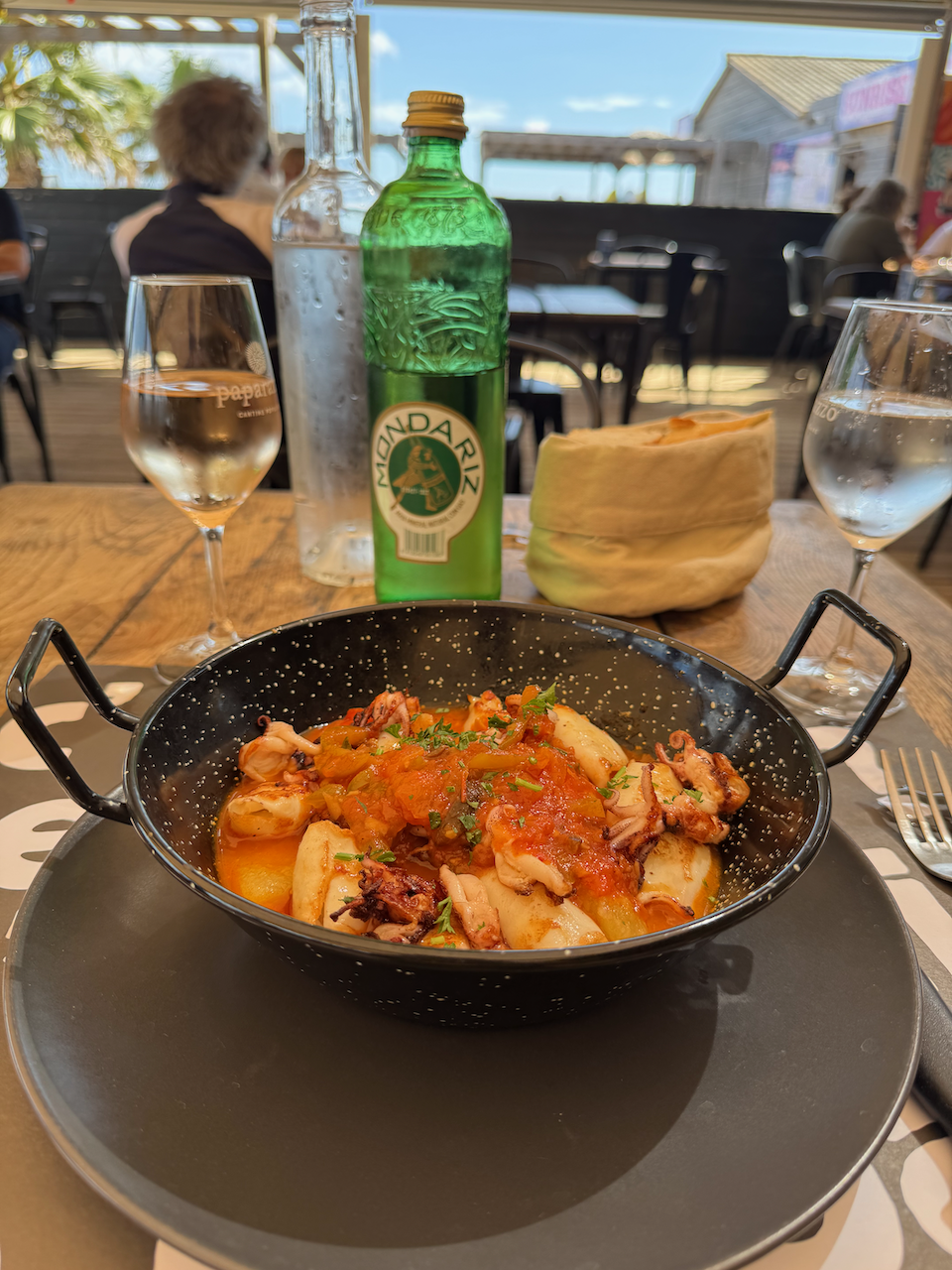 Lunch at a beach-side restaurant