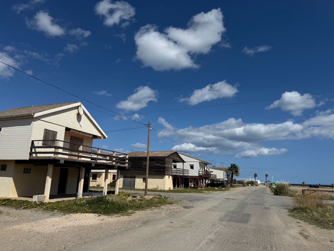This part of Gruissan is famous for these wooden homes on stilts