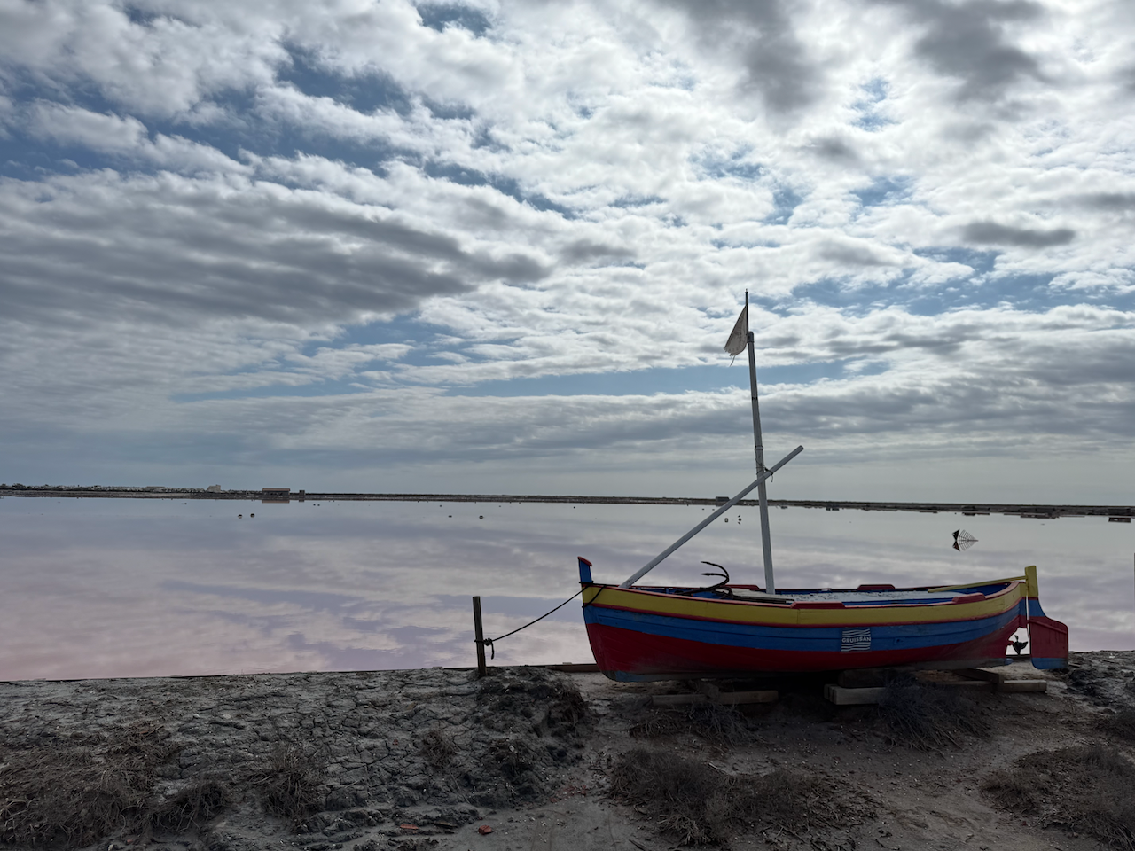 Boat at the Gruissan salt lake